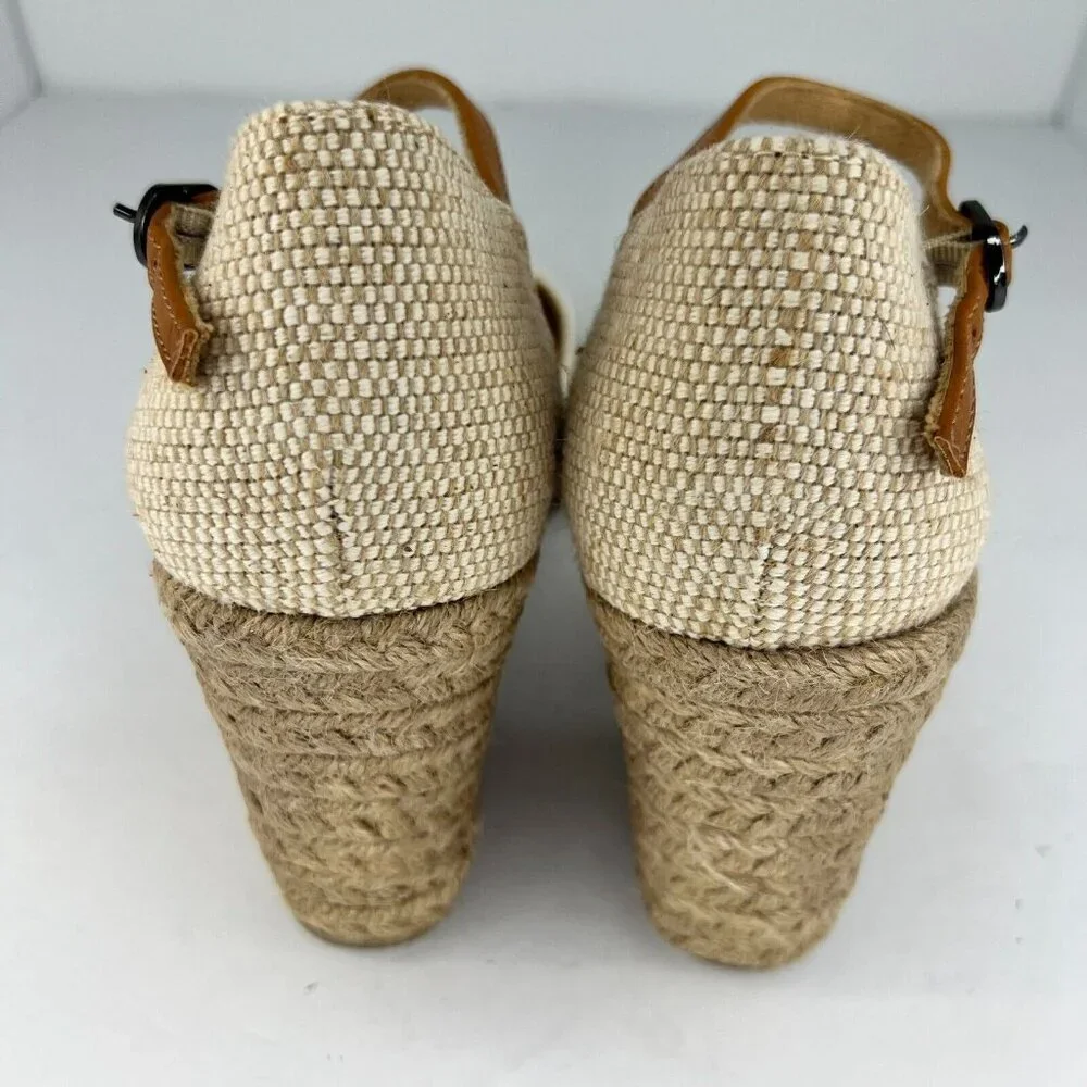 White Mountain W13809 Mamba Womens Beige High Heel Wedge Sandals Size 10M